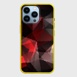 Чехол для iPhone 14 Pro Серо-красная абстракция