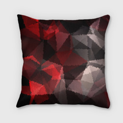 Подушка 3D Серо-красная абстракция
