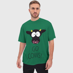 Мужская футболка oversize 3D Go Cows - фото 2