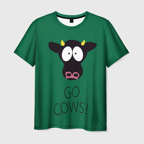 Мужская футболка 3D Go Cows, цвет 3D печать