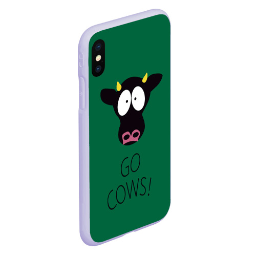 Чехол для iPhone XS Max матовый Go Cows, цвет светло-сиреневый - фото 3