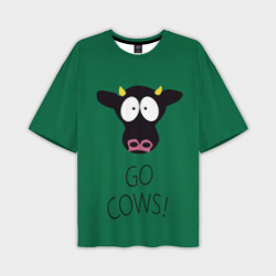 Мужская футболка oversize 3D Go Cows