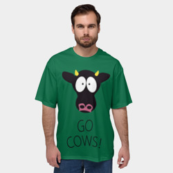 Мужская футболка oversize 3D Go Cows - фото 2