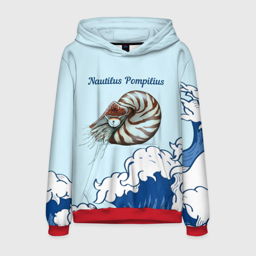 Мужская толстовка 3D Nautilus Pompilius океан, цвет красный