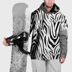 Накидка на куртку 3D Черно-белый  узор зебра