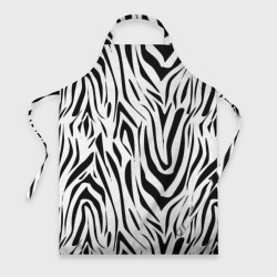 Фартук 3D Черно-белый  узор зебра