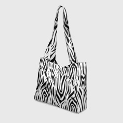 Пляжная сумка 3D Черно-белый  узор зебра - фото 2