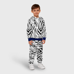 Детский костюм с толстовкой 3D Черно-белый  узор зебра - фото 2