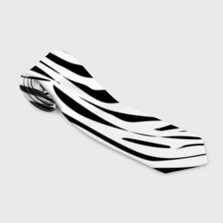 Галстук 3D Черно-белый  узор зебра