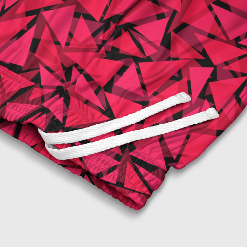 Детские спортивные шорты 3D с принтом Красно-черный геометрический  узор, фото #4