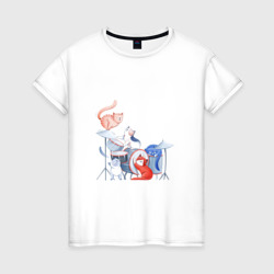 Женская футболка хлопок Кошачья группа