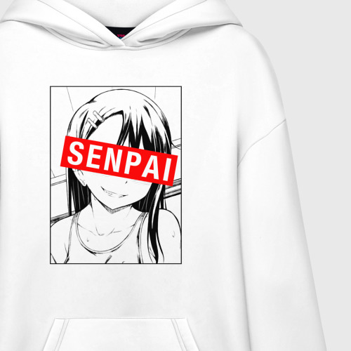 Худи SuperOversize хлопок Нагаторо, senpai, цвет белый - фото 3