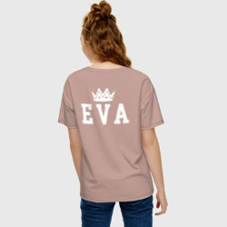 Женская футболка хлопок Oversize Ева Корона на спине - фото 2