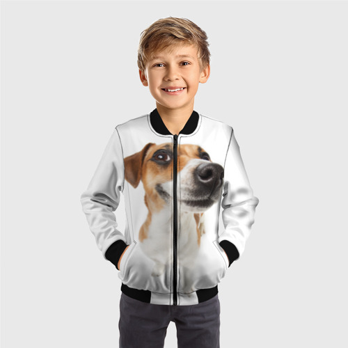 Детский бомбер 3D Собака, цвет черный - фото 4
