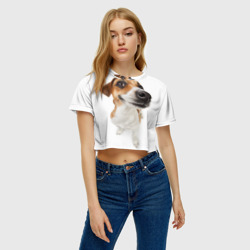 Женская футболка Crop-top 3D Собака - фото 2