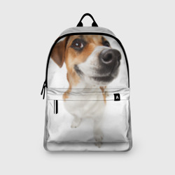 Рюкзак с принтом Собака для любого человека, вид спереди №3. Цвет основы: белый