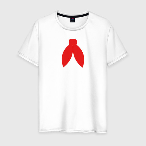 Мужская футболка из хлопка с принтом Красный галстук пионера, вид спереди №1