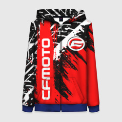 Женская толстовка 3D на молнии CFmoto СФ мото red style