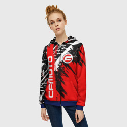 Женская толстовка 3D на молнии CFmoto СФ мото red style - фото 2