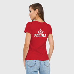 Женская футболка хлопок Slim Полина Корона на спине - фото 2