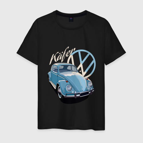 Мужская футболка хлопок VW Kafer Skylik, цвет черный