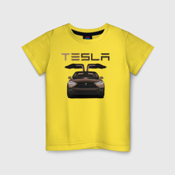 Детская футболка хлопок Tesla model X Skylik