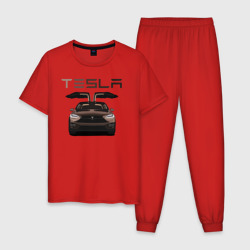 Мужская пижама хлопок Tesla model X Skylik