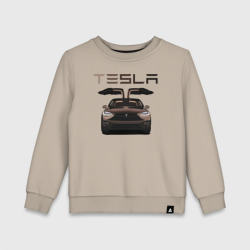 Детский свитшот хлопок Tesla model X Skylik