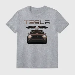 Мужская футболка хлопок Tesla model X Skylik