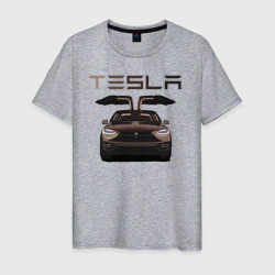 Tesla model X Skylik – Мужская футболка хлопок с принтом купить со скидкой в -20%