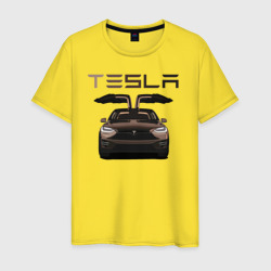 Tesla model X Skylik – Мужская футболка хлопок с принтом купить со скидкой в -20%