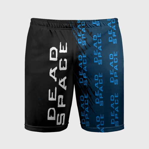 Мужские шорты спортивные с принтом Dead Space - Strokes (Pattern), вид спереди #2