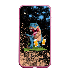 Чехол для iPhone XS Max матовый Пивозавр - Краска