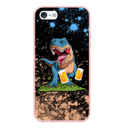 Чехол для iPhone 5/5S матовый Пивозавр - Краска