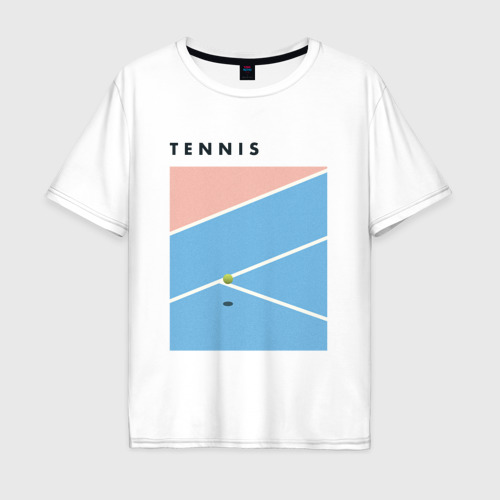 Мужская футболка хлопок Oversize Теннис Большой, цвет белый