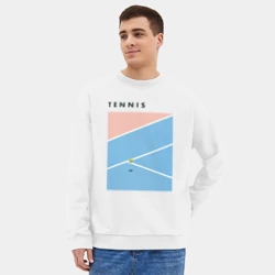 Мужской свитшот oversize без начеса хлопок Теннис Большой - фото 2