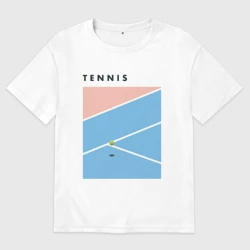 Женская футболка хлопок Oversize Теннис Большой