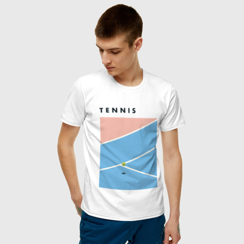 Мужская футболка хлопок с принтом Теннис большой, фото на моделе #1