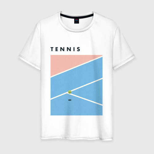 Мужская футболка хлопок с принтом Теннис большой, вид спереди #2