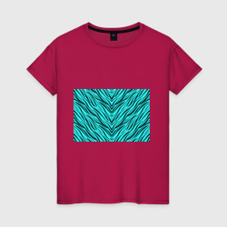 Женская футболка хлопок Абстрактный тигровый полосатый узор 
