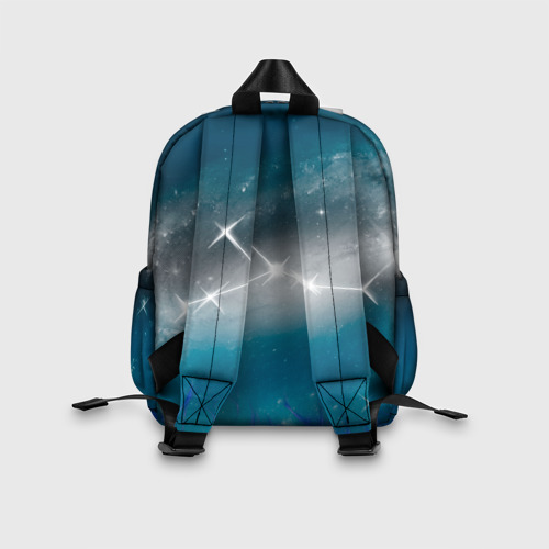 Детский рюкзак 3D с принтом Синий Рак, вид сзади #2