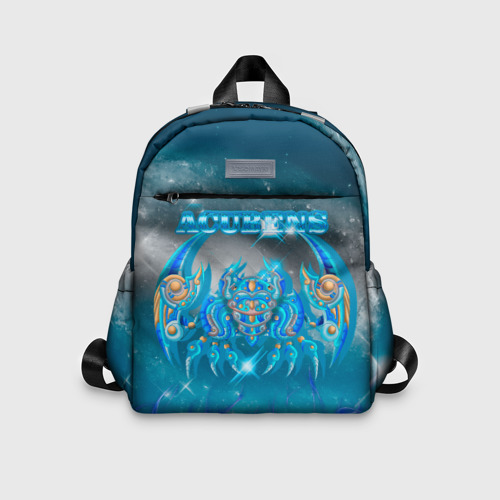 Детский рюкзак 3D с принтом Синий Рак, вид спереди #2