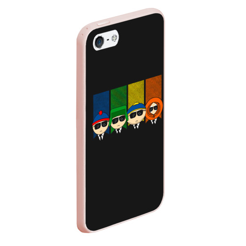 Чехол для iPhone 5/5S матовый South Park FBI, цвет светло-розовый - фото 3