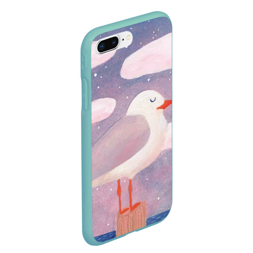 Чехол для iPhone 7Plus/8 Plus матовый Отдыхающая чайка, цвет мятный - фото 3