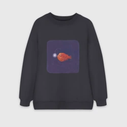 Женский свитшот oversize без начеса хлопок Удильщик