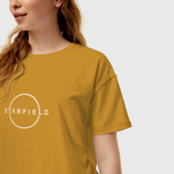 Женская футболка хлопок Oversize Starfield - фото 2