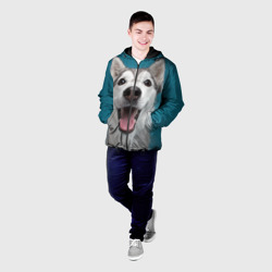Мужская куртка 3D Собака лайка - фото 2