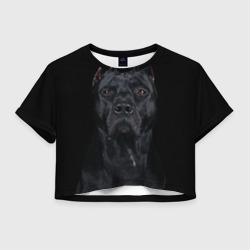 Женская футболка Crop-top 3D Кане-корсо собака