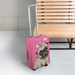 Чехол для чемодана 3D Мопс собака - фото 2
