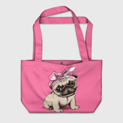 Пляжная сумка 3D Мопс собака